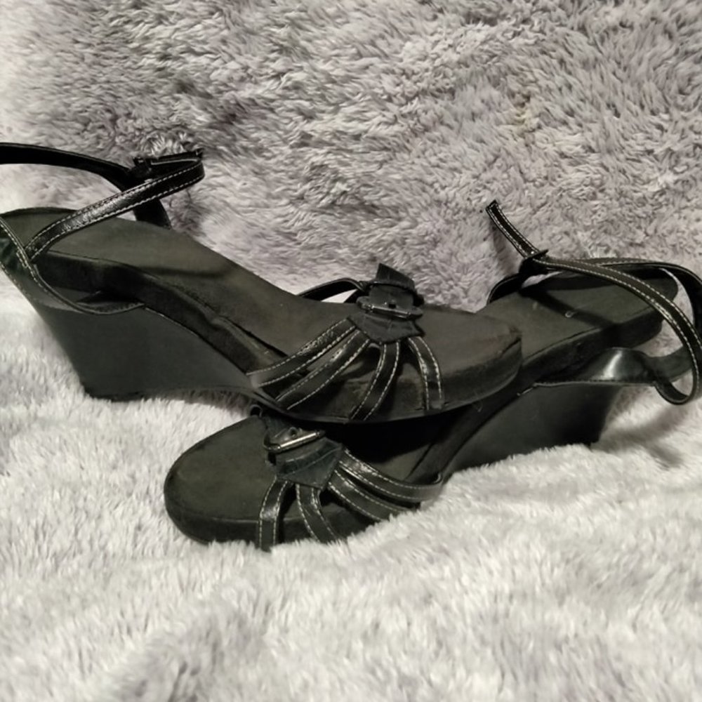 Black strappy heels